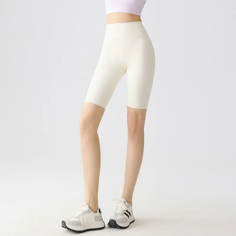 Summer Fashion Casual Multi Color Sharkskin Biker Shorts Women Tight Fitting Knee Length Sport Running Cycling Shorts