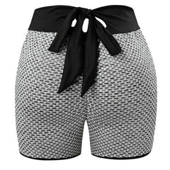 Bowknot Back Yoga Shorts Booty Shorts Scrunch Butt Lifting Leggings Workout High Waisted Textured Bottom Lift