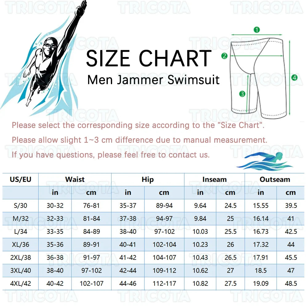 Surfing Shorts Men Swim Pants Jammers Athletic Competition Training Swimsuit Durable Chlorine Resistant Endurance Beach Trunks