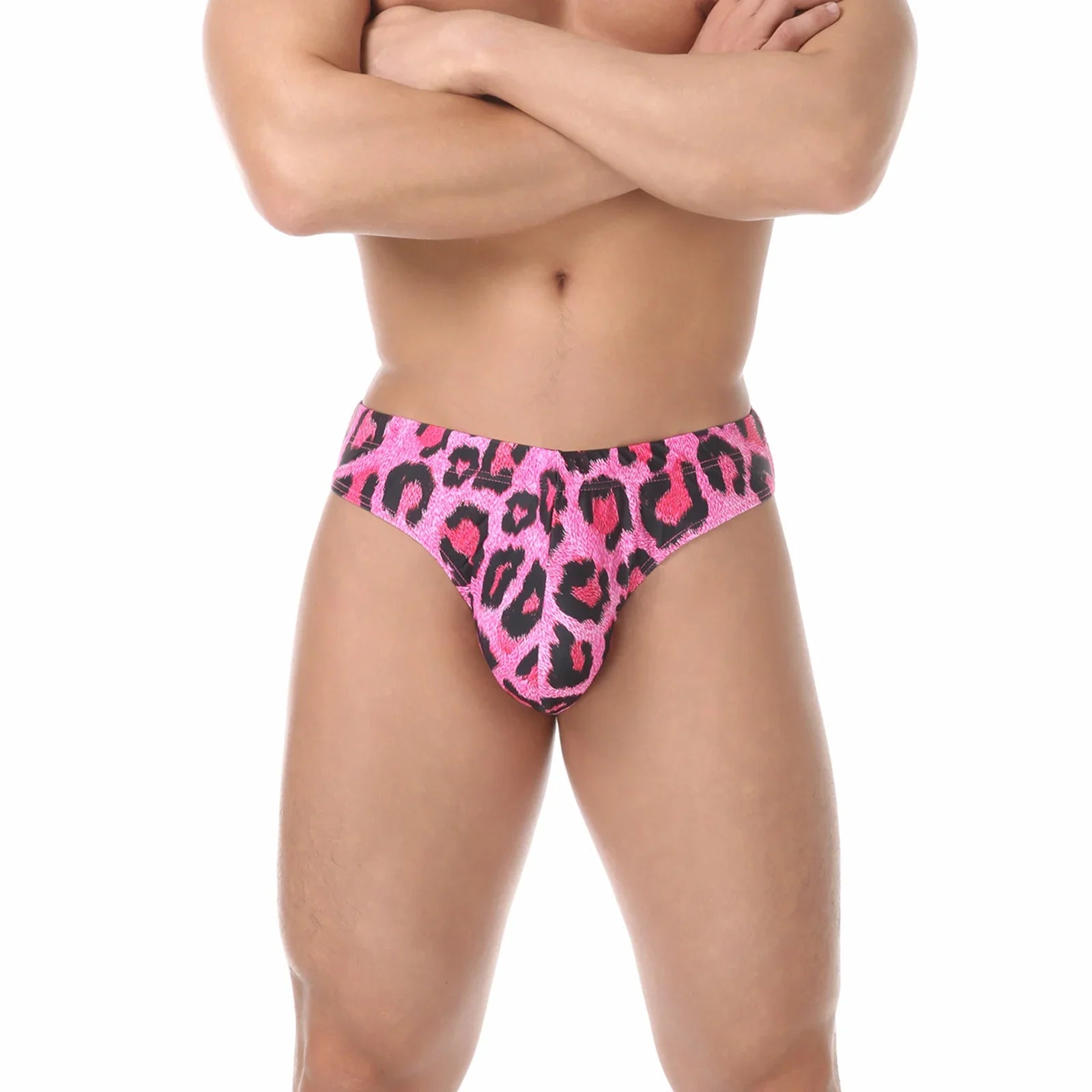 Men's Swimsuit Swim Briefs Swimwear Leopard Elastic Underwear Low Rise Beachwear Pool Party Sunbathing Slips hombre