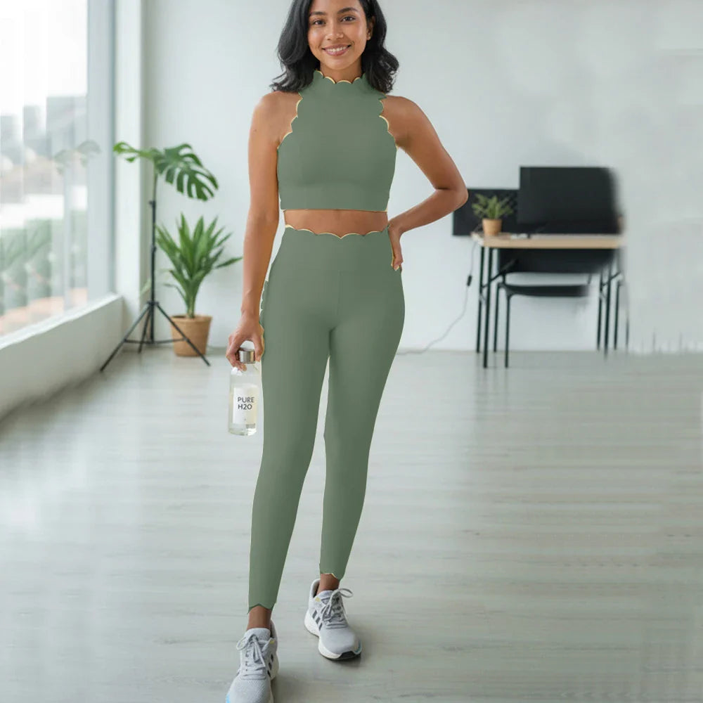 2PCS Yoga Set Women Gym Sportswear Sport Bra Beauty Back Workout Tops High Waist Yoga Pants Hip Lift Gym Leggings