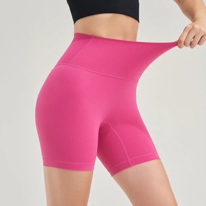 Nylon Women's Shorts Gym Yoga Shorts Leggings High Waist Elastic Tight Breathable No Awkward Lines Women's Cycling Shorts