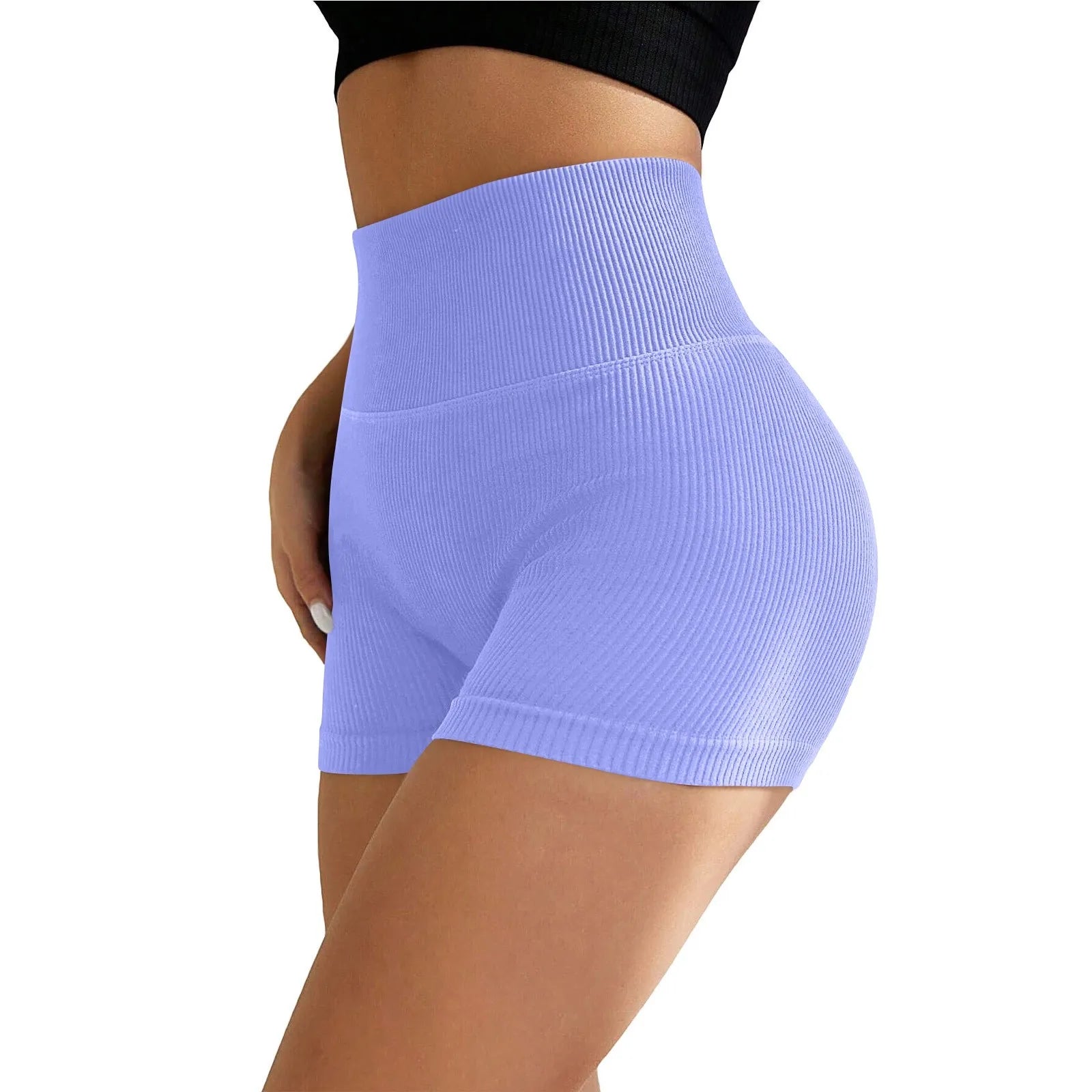Women's High Waist Ribbed Seamless Yoga Shorts Squat Proof Hip Lifting Fitness Workout Running Sports Gym Leggings Sale