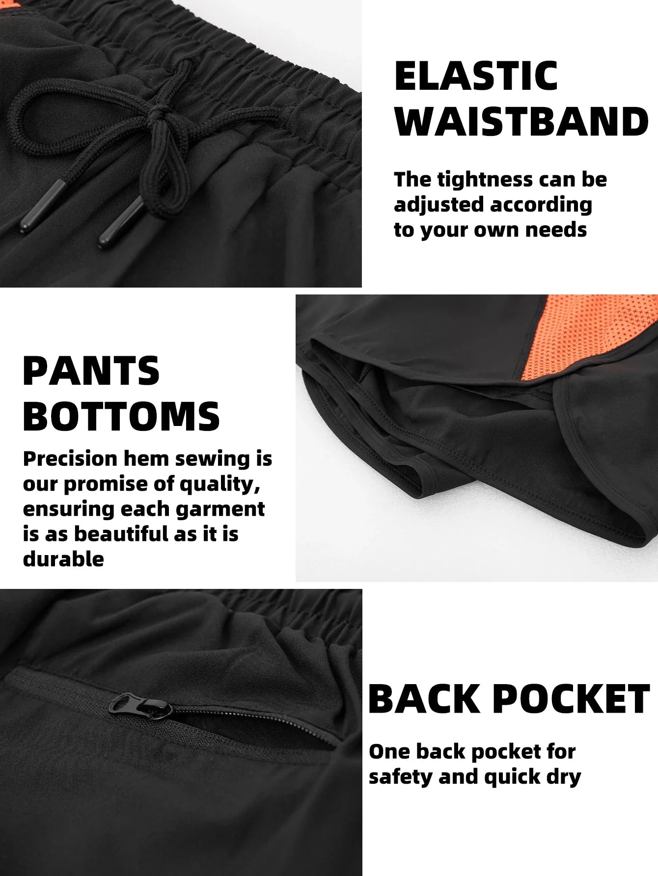 Men's Running Shorts with Zipper Pockets, Black Athletic Shorts for Men Gym Shorts with Liner