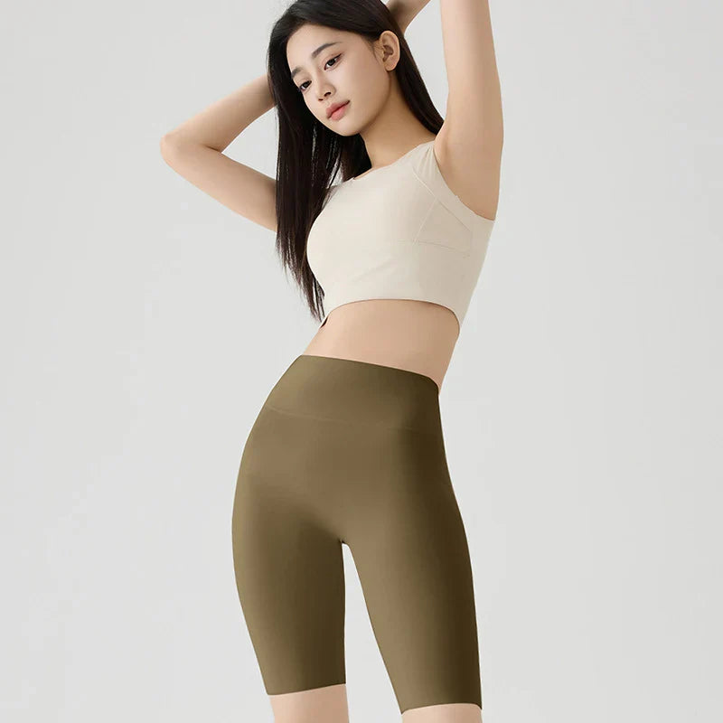 Summer Thin Seamless Sharkskin Cycling Shorts Women Tight Elastic Sport Fitness Running Biker Shorts Slim Gym Yoga Shorts