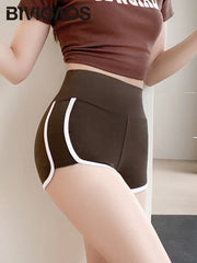 Running Sports Shorts Women Thin White Edge Joggings Shark Mini Shorts Yoga Ice Silk Casual Safety Shorts
