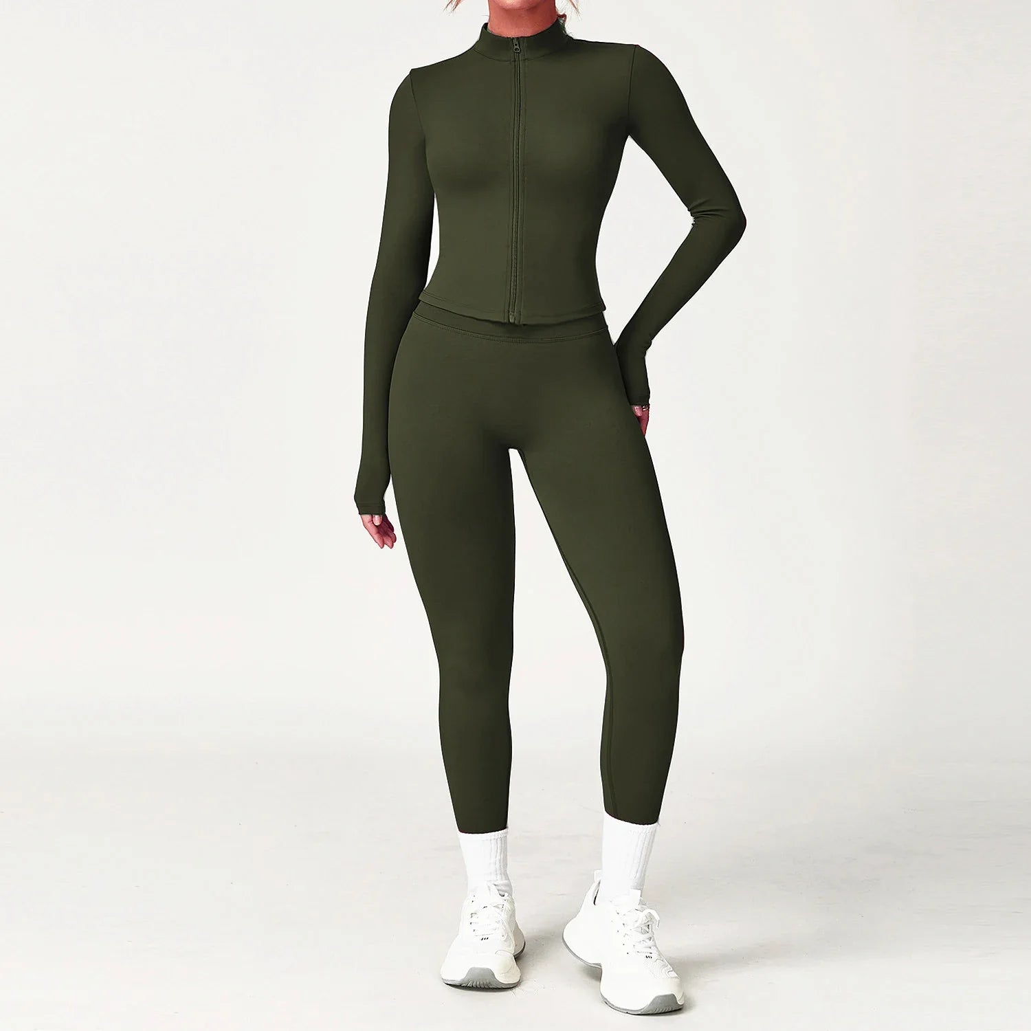 1/2PCS Sportswear Dynamic Twist Women Tracksuits Yoga Set Gym Fitness Jacket Sports Bra Gym Scrunch Leggings Active Wear
