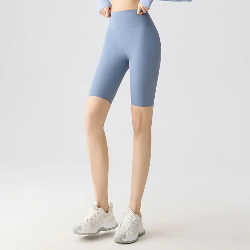 Summer Fashion Casual Multi Color Sharkskin Biker Shorts Women Tight Fitting Knee Length Sport Running Cycling Shorts