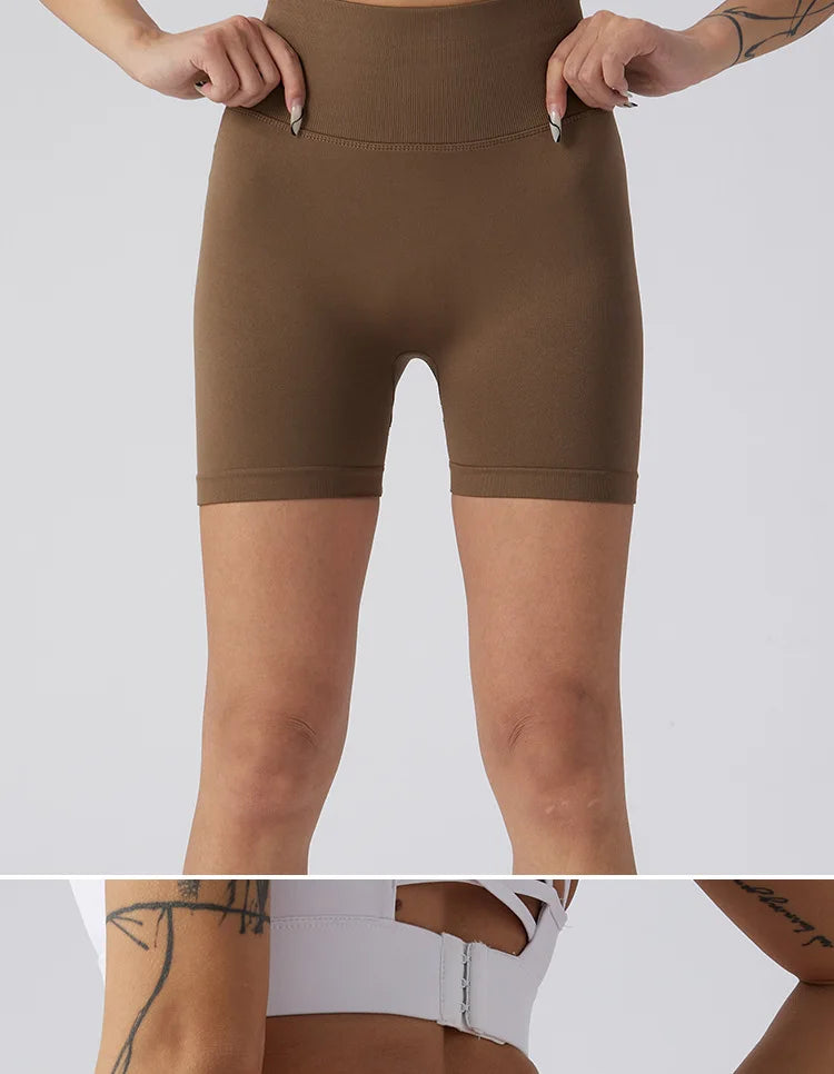 High Waist Push Up Fitness Mini Shorts Women's Sport Short Leggings Peach Butt Lifter Biker Shorts