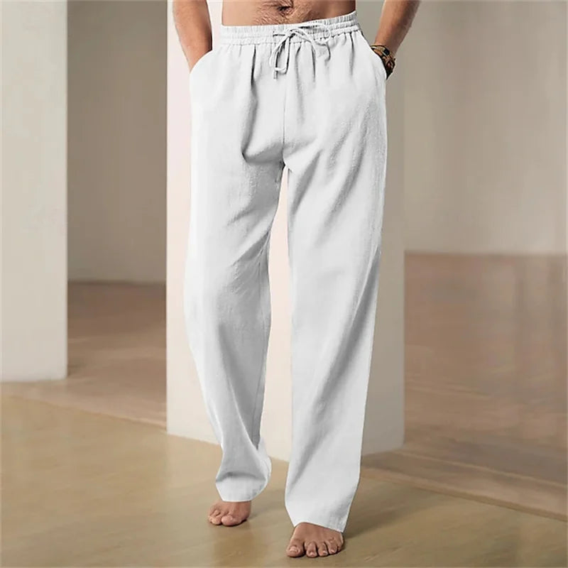 Men's Spring/Summer Casual Pants Minimalist Style Breathable Comfortable Straight-Leg Casual Pants Sports Pants