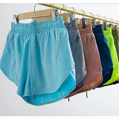 Women's Yoga Running Shorts High Waisted Quick Dry Athletic Shorts Sports Workout Gym Drawstring Shorts Pockets Sport Hot Pants