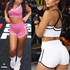 Adjustbale Back Yoga Set Women Power Line Sport Bra Gym Workout Legging High Waist Fitness Athletic Shorts Active Wear