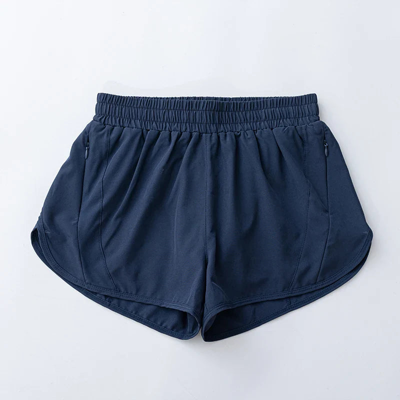 Women's Yoga Running Shorts High Waisted Quick Dry Athletic Shorts Sports Workout Gym Drawstring Shorts Pockets Sport Hot Pants