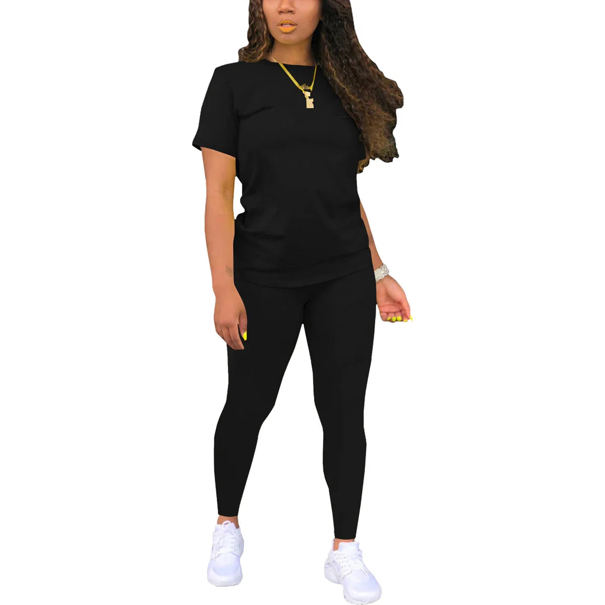 Summer Women's Short Sleeve Long Pants Set Multi-Functional Comfortable Fashionable Versatile Two-Piece Suit for Home And Travel