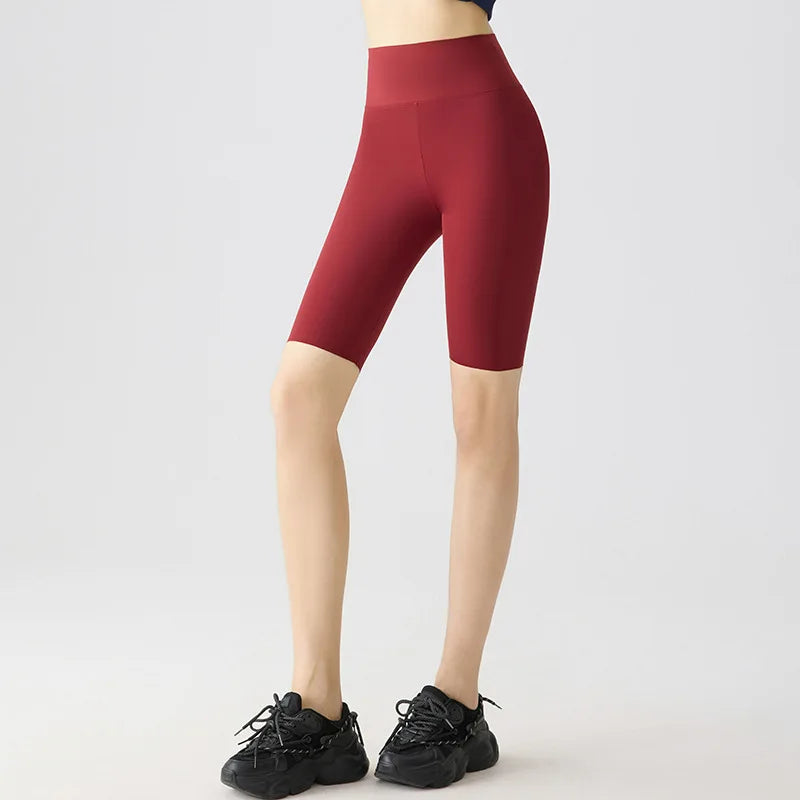 Summer Fashion Casual Multi Color Sharkskin Biker Shorts Women Tight Fitting Knee Length Sport Running Cycling Shorts
