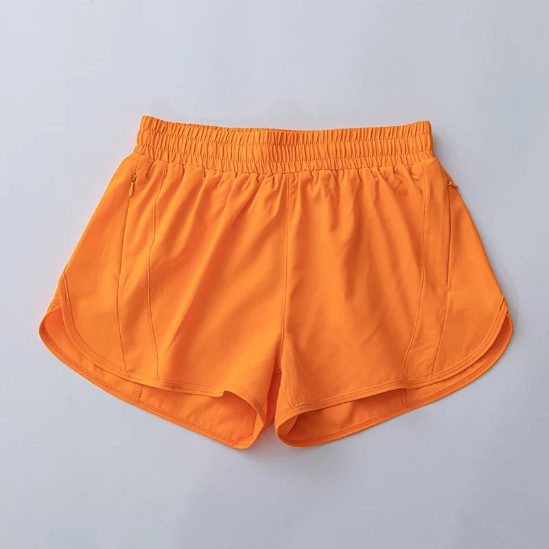 Women's Yoga Running Shorts High Waisted Quick Dry Athletic Shorts Sports Workout Gym Drawstring Shorts Pockets Sport Hot Pants