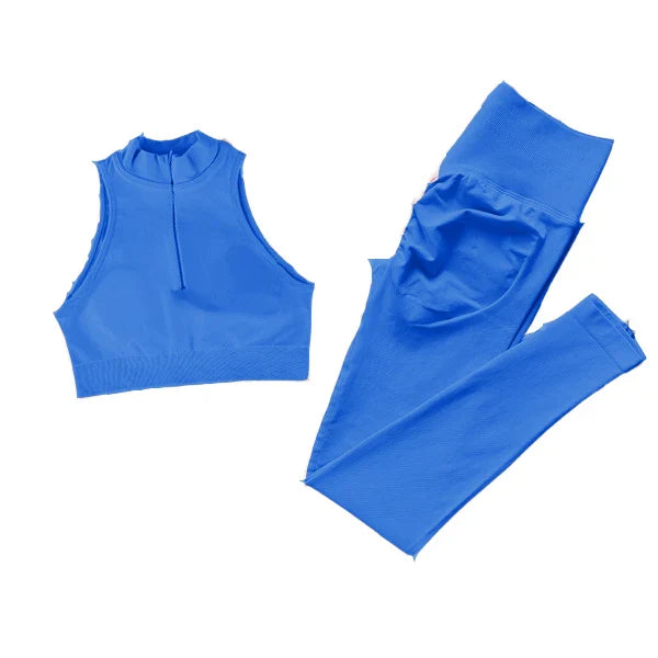 Seamless Dynamic High Neck Yoga Set Belly Bra Scrunch Women Workout Shorts Fitness Legging Sport Pant Active Wear