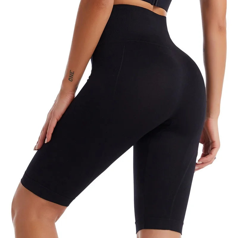 PofyBofy Widen Waistband High Waist Seamless Stretchy Butt Lifter Slim Knee-length Leggings  Fitness Yoga Women Sportwear Pant