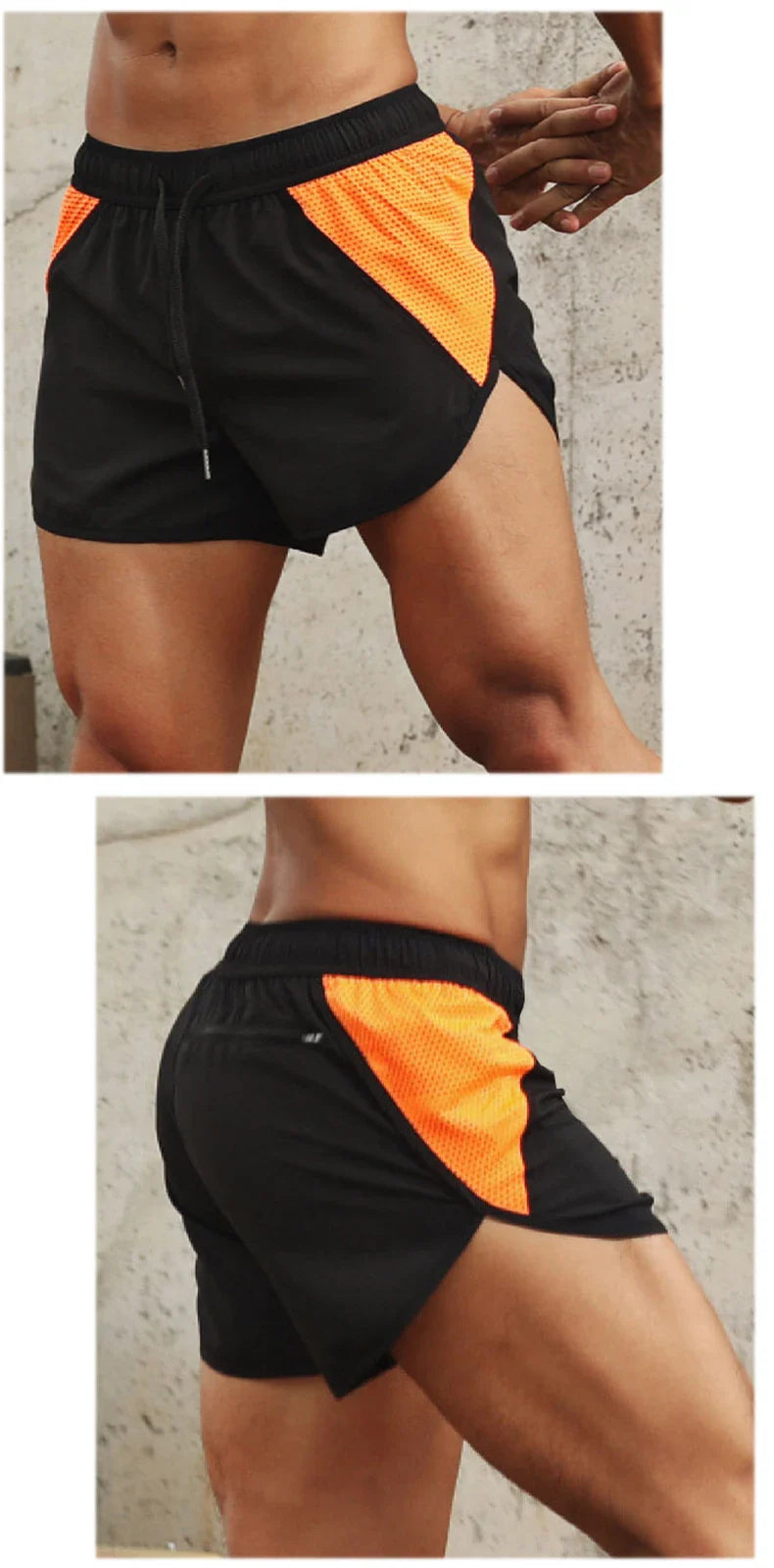 Men's Running Shorts with Zipper Pockets, Black Athletic Shorts for Men Gym Shorts with Liner