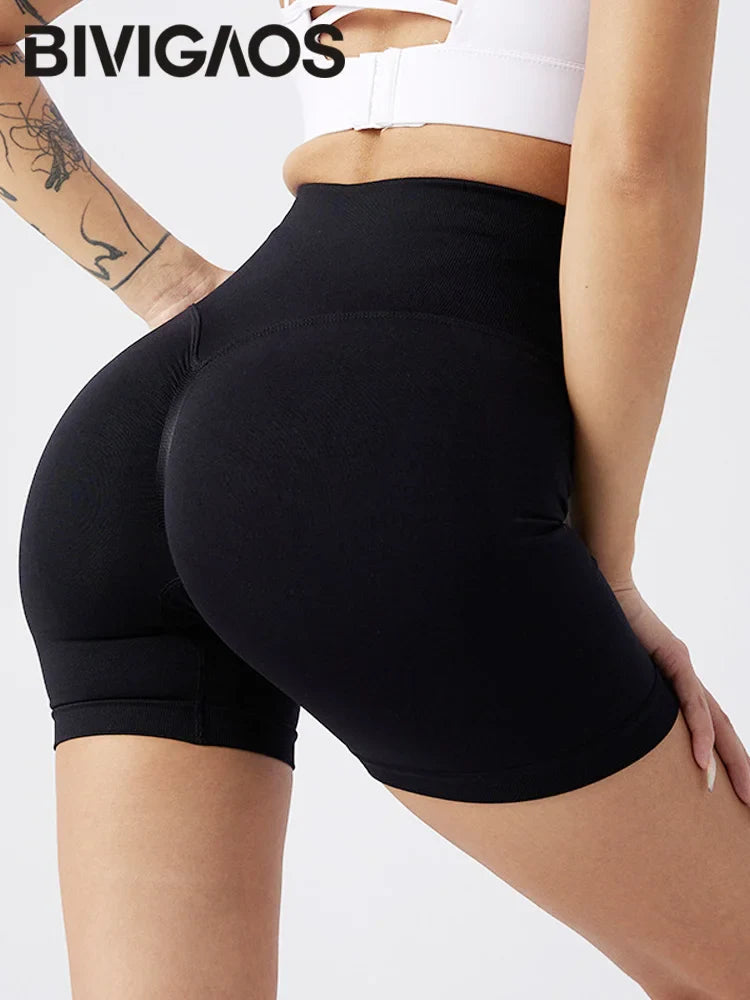 High Waist Push Up Fitness Mini Shorts Women's Sport Short Leggings Peach Butt Lifter Biker Shorts