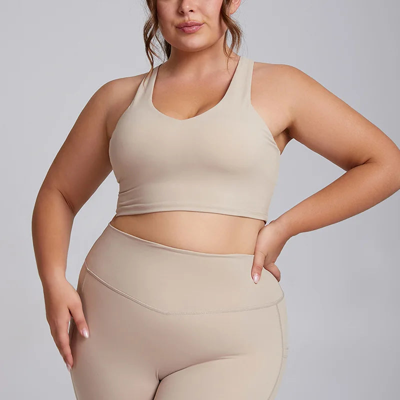 Yoga Set Women Plus Size Workout Outfit Curvy Women Sports Bra Gym Leggings Super Stretch Fitness Suit 3XL Women Activewear Sets