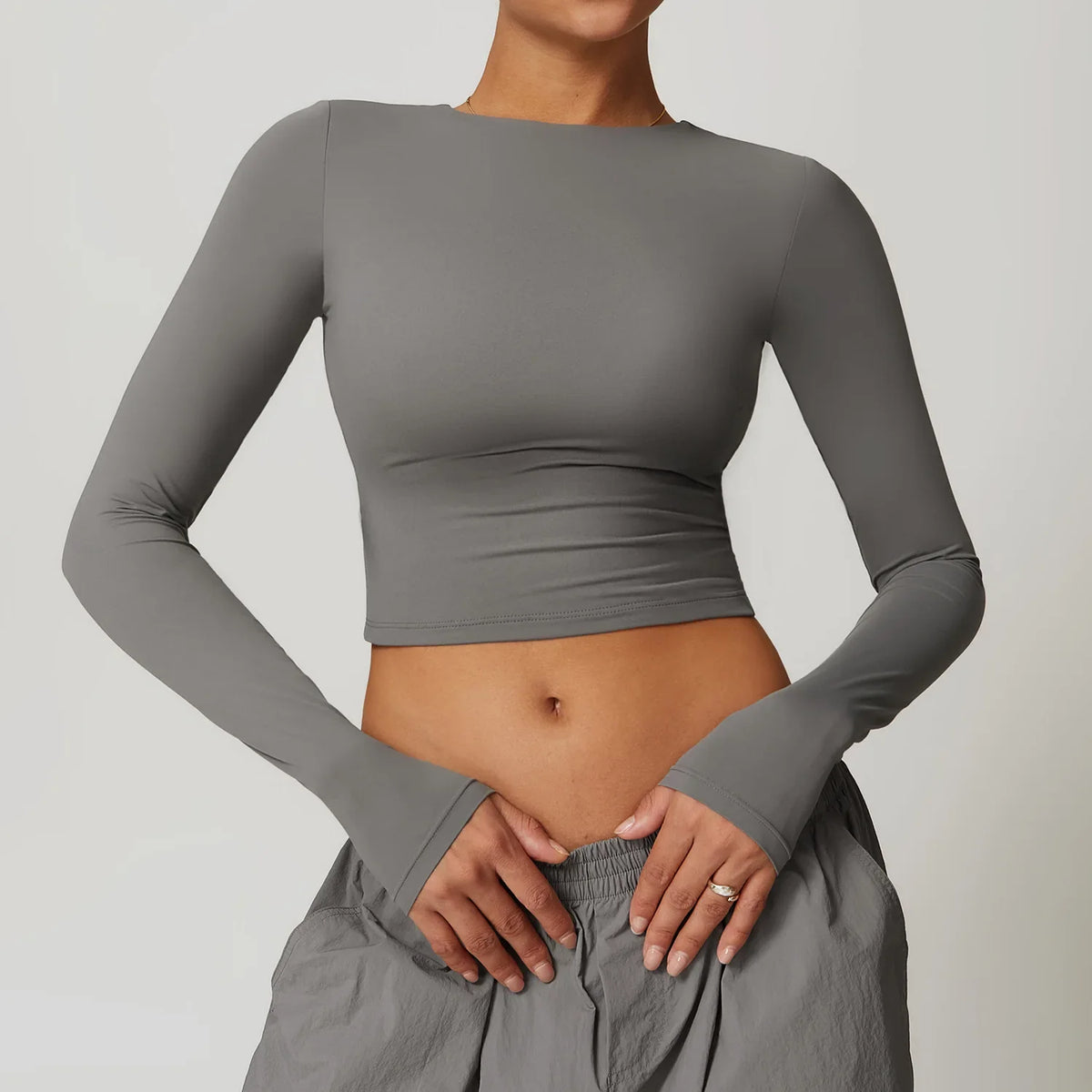 Sports Workout Crop T Shirt Long Sleeve Gym Top Fitness Running Breathable Gym Clothing Sportswear Women Quick Dry Yoga Tops