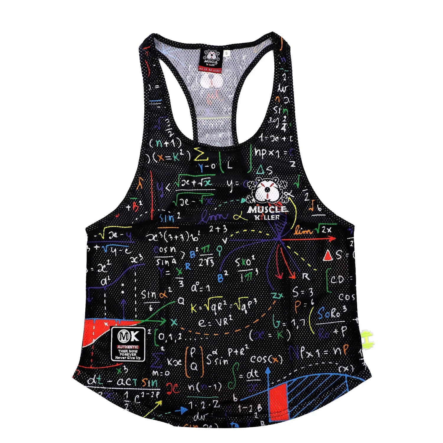 MK Muscle Strength Line Letter Training Sports Running Gym Muscle Strength Leisure Running Half Sleeves Racerback