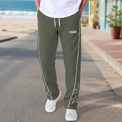 European American High Street Embroidered Pants for Men's Sports and Casual Trousers