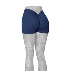 Nylon Back V Butt Yoga Shorts Women High Waist Fitness Workout Gym Running Scrunch Trousers Jogging Athletic Wear
