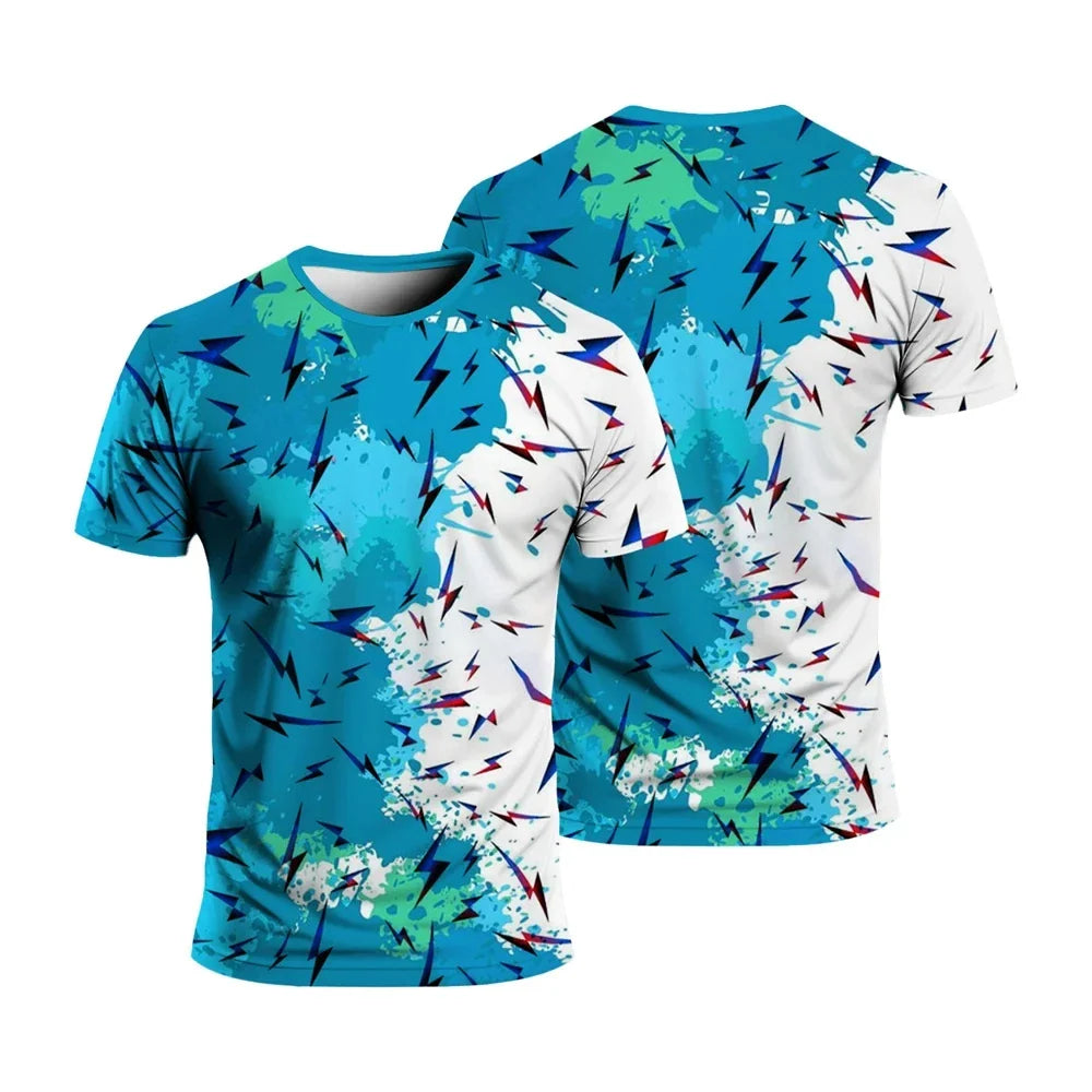 Gym T-Shirts Summer Fashion Sports Men's T-Shirt Loose Comfortable Daily Sportswear Running Man Casual Round Neck Short Sleeve