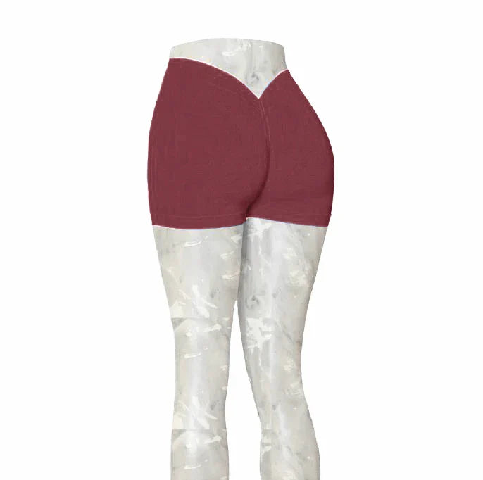 Nylon Back V Butt Yoga Shorts Women High Waist Fitness Workout Gym Running Scrunch Trousers Jogging Athletic Wear