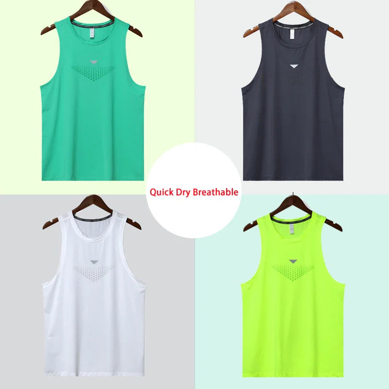 (M-3XL)Men Quick Dry Running Sport Vest Loose Fit Basketball Vest Plus Size Gym Singlets Fitness Tops Workout Sleeveless Shirt