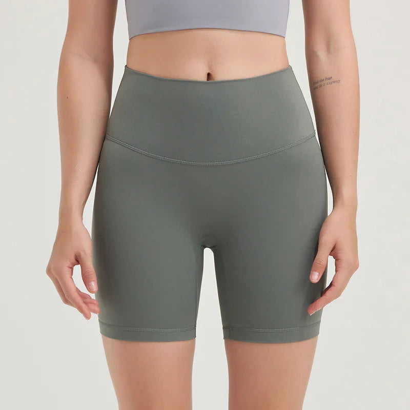 Nylon Women's Shorts Gym Yoga Shorts Leggings High Waist Elastic Tight Breathable No Awkward Lines Women's Cycling Shorts