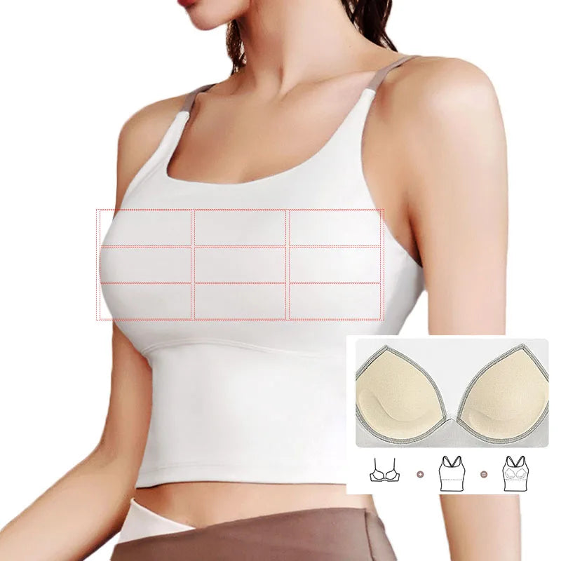 Yoga Crop Top Build In Cups Gym Crop Top Fitness Crisscross Back yoga Bras Fitness Crop Gym Tops Upgrade Soft Fabric