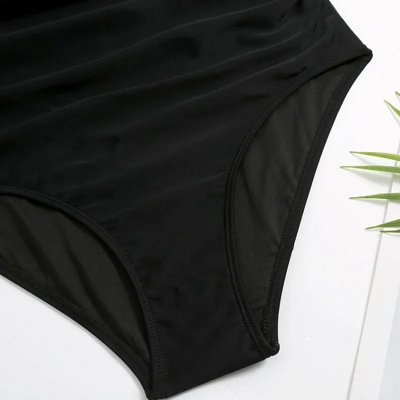 Scrunch Front Design Black One Piece Swimsuits Closed Female Swimwear Push Up Body Women's Swim Wear Bathing Suits Beach Pool Bather