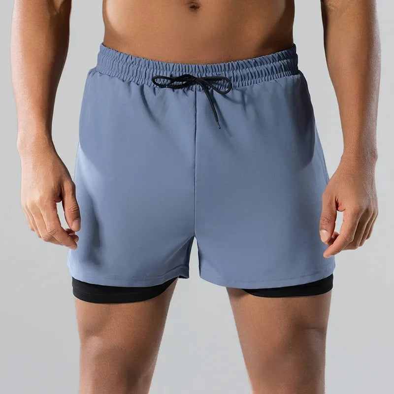 Adult Loose-Fit Flat Angle Swimming Pants for Men Quick Dry  Beach Pants Anti-Awkward Double Layer Design