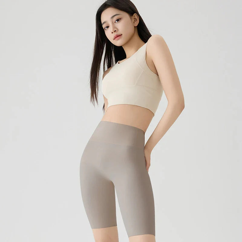 Summer Thin Seamless Sharkskin Cycling Shorts Women Tight Elastic Sport Fitness Running Biker Shorts Slim Gym Yoga Shorts